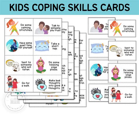 Coping Skill Card Set Self Regulating Coping Skills Cards For Etsy