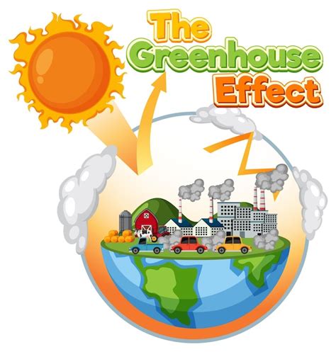 Premium Vector The Greenhouse Effect Diagram