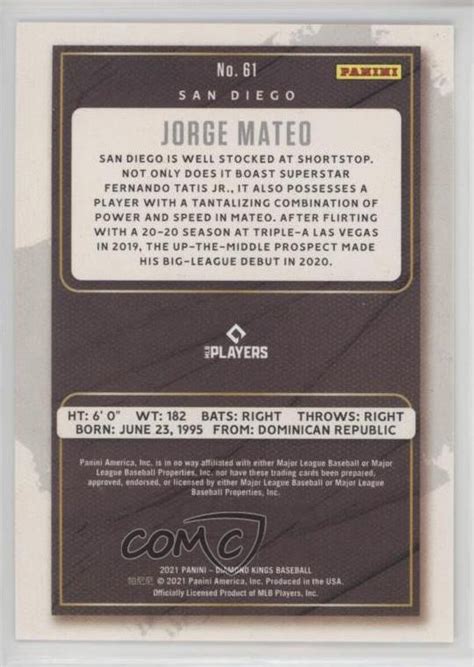 2021 Panini Diamond Kings Artist Proof Gold 49 Jorge Mateo 61 Rookie