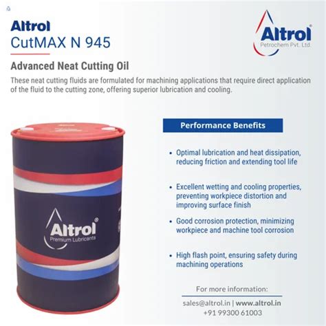 Altrol Cutmax N Advanced Neat Cutting Oil At Rs Litre In