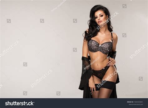 Sexy Attractive Brunette Woman Posing Fashionable Stock Photo 1044343051 Shutterstock