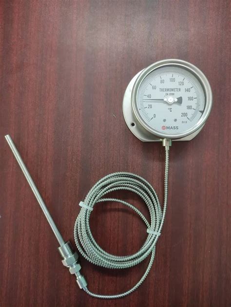 0 To 600 Deg C Stainless Steel Gas Filled Temperature Gauge For