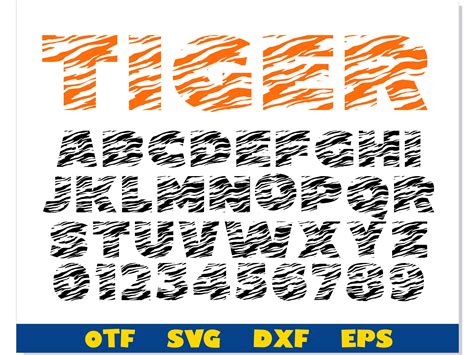 Tiger Font Otf Tiger Font Svg Cricut Animal Font Svg Tige Inspire