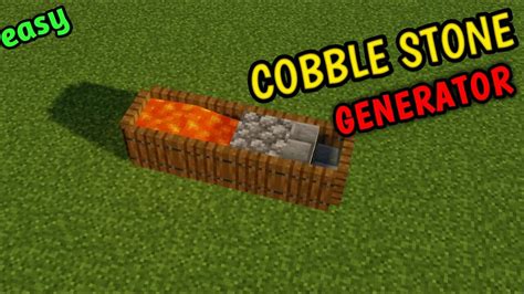 Minecraft How To Make Cobble Stone Generator Super Easy Youtube