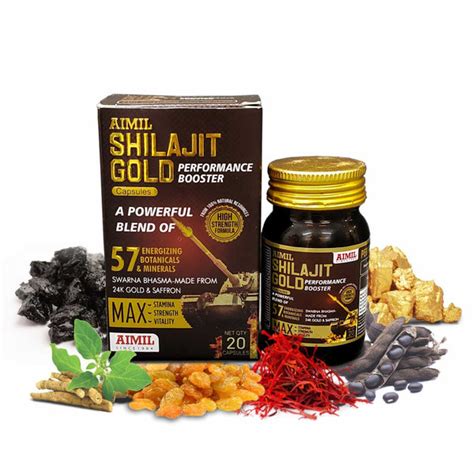 Buy Aimil Shilajit Gold Capsules Promotes And Tones Male Health In