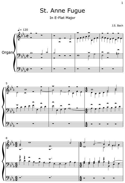 St Anne Fugue Sheet Music For Organ