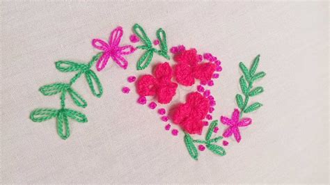 Hand Embroidery Basic Tutorial Flowers Design Youtube