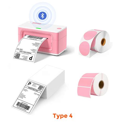 Munbyn Upgraded P941b Bluetooth Thermal Printer Pink Kit