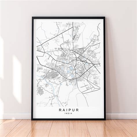 Raipur City India Map Print Poster Minimalist Home Raipur India Town ...