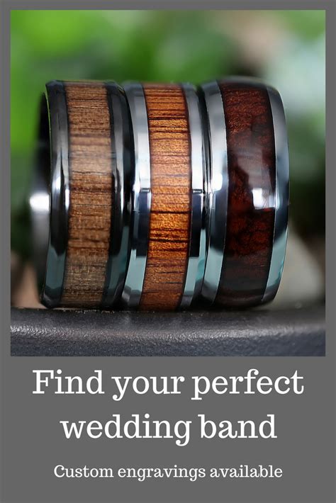 Wooden wedding bands that you'll love. Custom engravings available ...