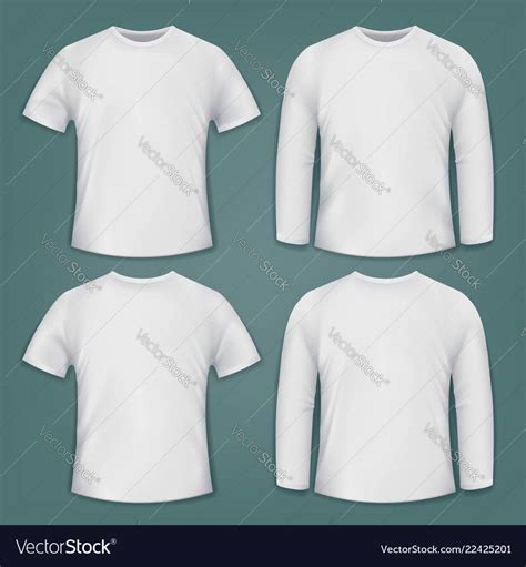 Set of white blank t-shirts Royalty Free Vector Image