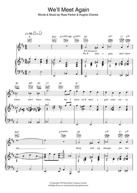 Learn To Play Vera Lynn We Ll Meet Again Sheet Music For Piano Vocal