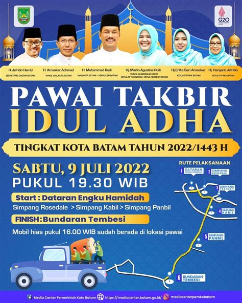 Pawai Takbir Idul Adha 1443 Di Kota Batam Dimeriahkan Lomba Mobil Hias