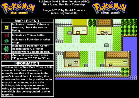 Pokemon Silver Version Beta New Bark Town Map Map for Game Boy Color by ...