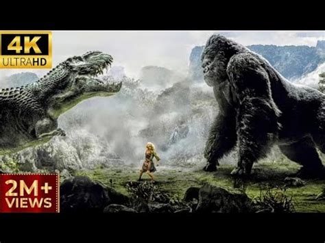 2 KONG Vs GIANT SQUID Fight Scene Kong Skull Island 2017 Movie