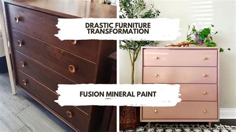 Drastic Mcm Dresser Makeover Using Fusion Mineral Paint In Pink Youtube