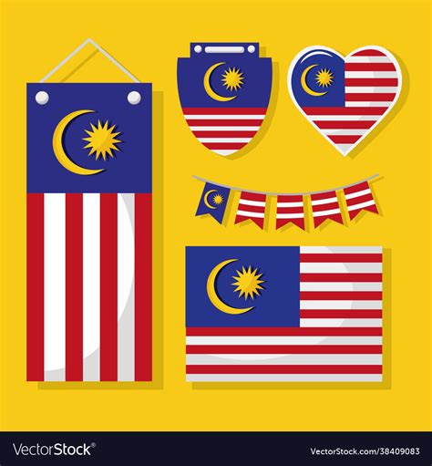 Malaysian Flags Icon Collection Royalty Free Vector Image