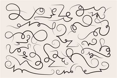 Curly Flourishes Swirls Scroll Design Graphic by nurearth · Creative ...