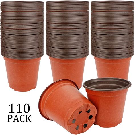 Augshy 110 Pcs 4 Plastic Plants Nursery Pot Seed Starting Pots Amazon