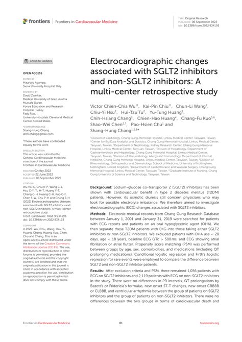 Pdf Electrocardiographic Changes Associated With Sglt Inhibitors And