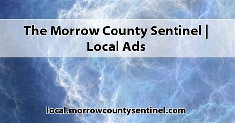 The Morrow County Sentinel | Local Ads