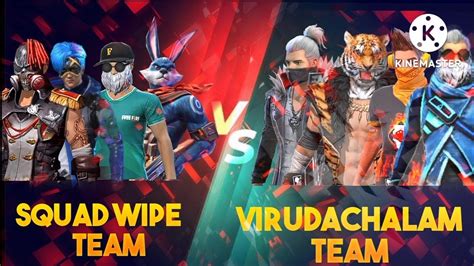 FREE FIRE SQURD WIPE TEAM VS VIRUDHACHALAM TEAM ROOM MATCH YouTube