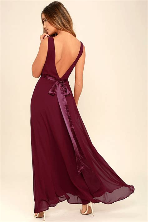 Stunning Wine Red Maxi Dress Backless Maxi Dress Gown 8200 Lulus