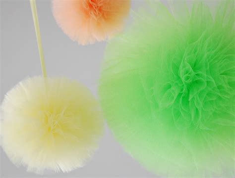 Medium Tulle Pom Poms Pink Tulle Balls Nursery Tulle Decor Etsy