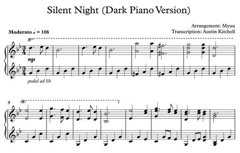 Silent Night (Dark Piano Version) » Sheet Music +... - myuu