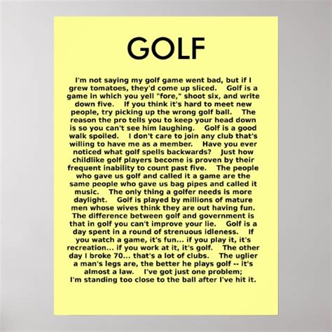 Golf Funny Poster Humor