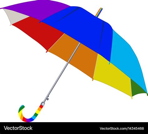 Umbrella In Rainbow Colors On A White Background Vector Image