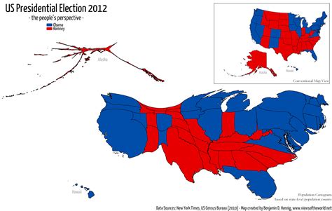 Map United States Proportional Population Direct Map