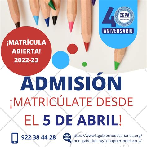 Abierto el plazo de matrícula CEPA PUERTO DE LA CRUZ