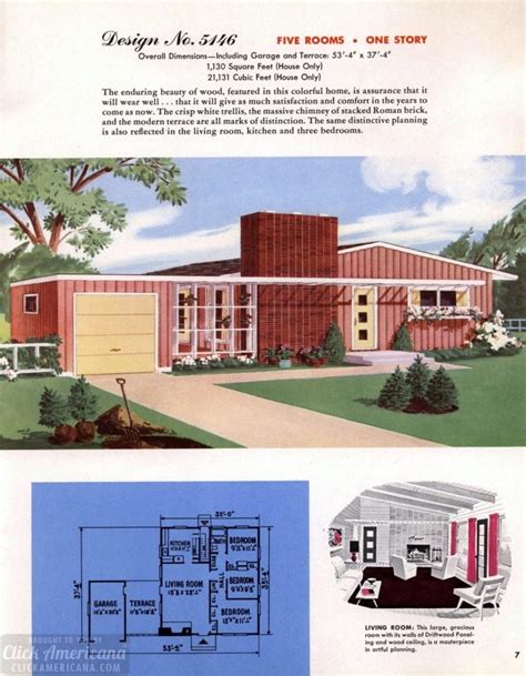 150 Vintage 50s House Plans Used To Build Millions Of Mid Century Homes