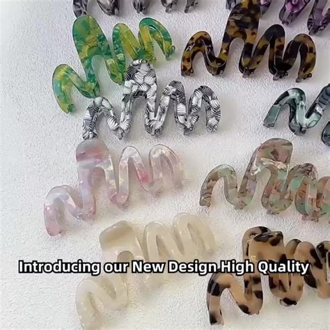 High Quality Wave Shaped Hair Claw Clips 12cm Extra Large Cellulose