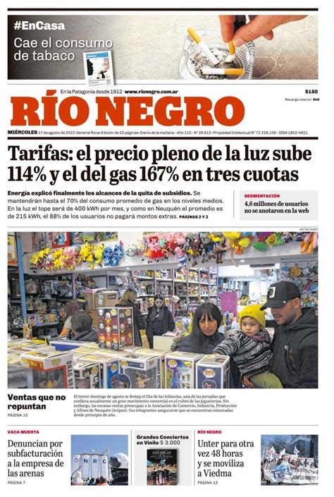 Tapas Diario Río Negro Periodismo En La Patagonia