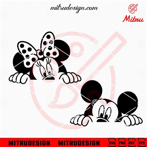 Mickey Minnie Peeking Free Svg Disney Mouse Face Svg Cute Svg Png