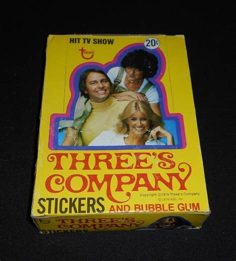 Vintage Topps Three S Company Trading Sticker Full Box Wax