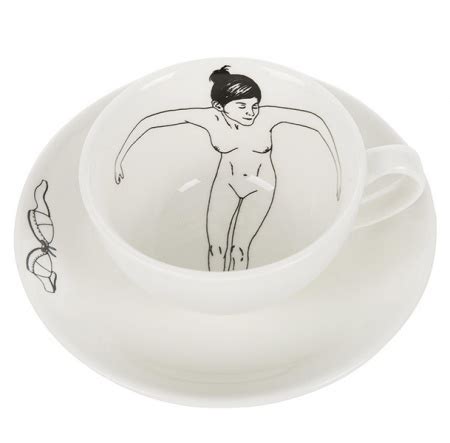 Set de 4 tasses à thé avec soucoupe Naked girls Pols Potten