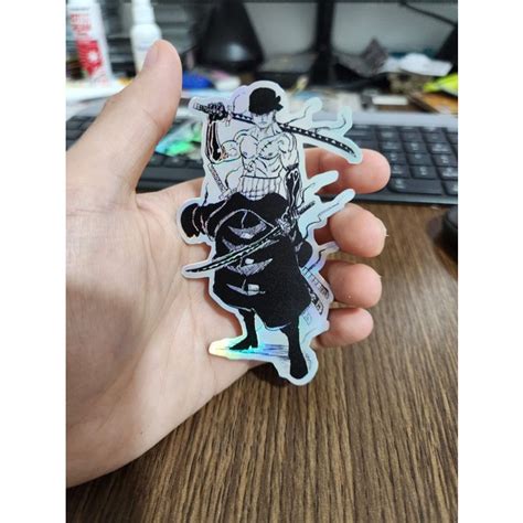 Jual Sticker Hologram Anime Besar PSH1510 One Piece Zoro Shopee