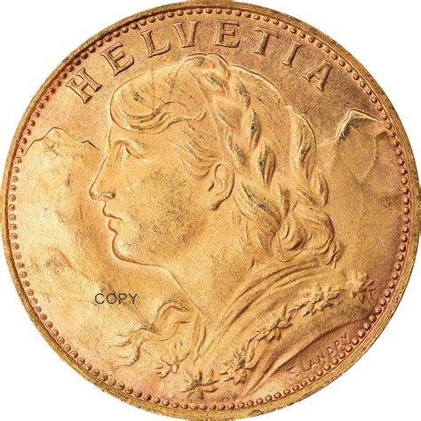 Schweiz Bundes Zustand 1925 B Gold 20 Franken Helvetia Kopie M Nze