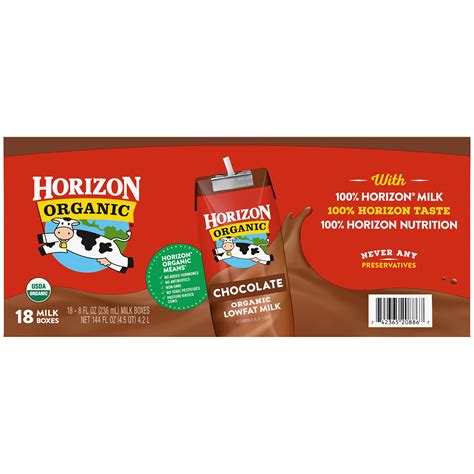 Horizon Organic Shelf Stable Low Fat Milk Boxes Chocolate Fl