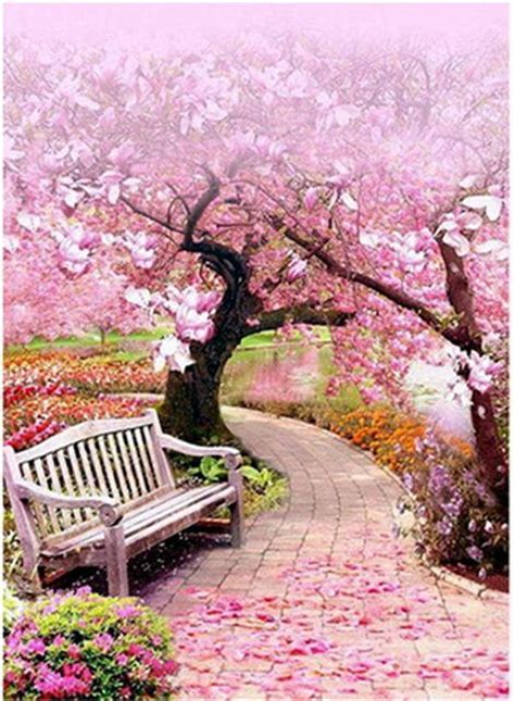 5D Diamond Painting Pink Blossom Trees