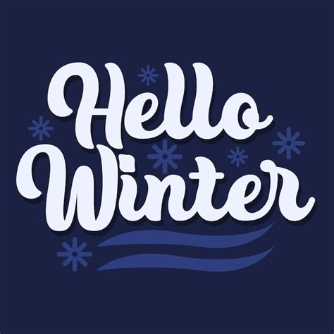 Premium Vector Hello Winter Typography Vector Illustration Hello