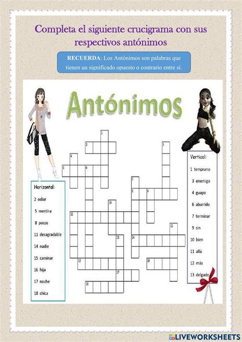 Sinónimos Y Antónimos Online Exercise For Cuarto Live Worksheets