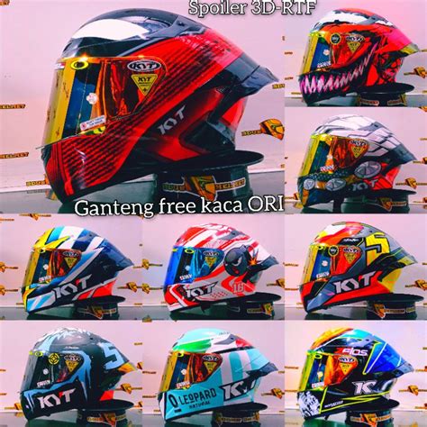 Jual Helm Kyt Tt Course New Motif Solid Paket Ganteng Spoiler New D