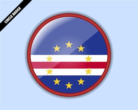 Premium Vector Cape Verde Flag Circle Badge Vector Design Rounded