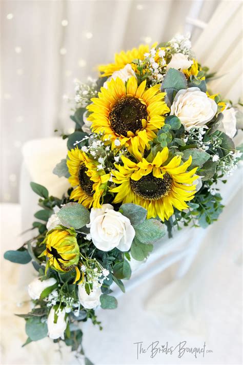 Sunflower Cascading Bouquet For Weddings Thebridesbouquet