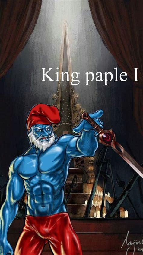 Check out PapaShmef's Shuffles King PAPA #papasmurf #smurf #meme #king ...