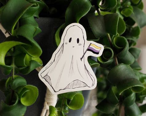 LGBT Pride Flag Ghost Sticker Rainbow Lesbian Bi Pan Etsy